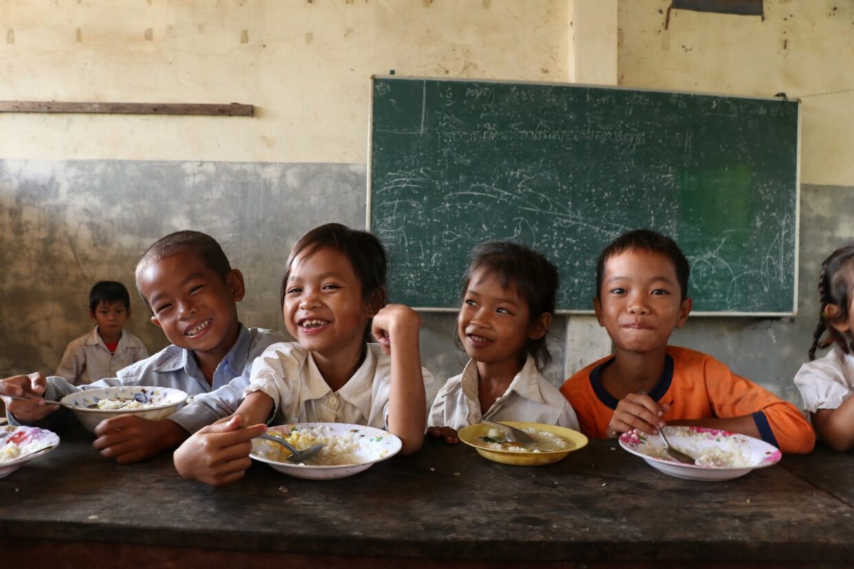 international school meal at Cambodia elementary school