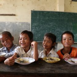 international school meal at Cambodia elementary school
