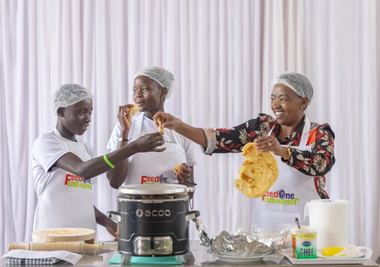 Her Excellency Rachel Ruto, First Lady of the Republic of Kenya (far right) at a Feed One, End Hunger event